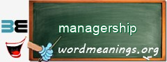 WordMeaning blackboard for managership